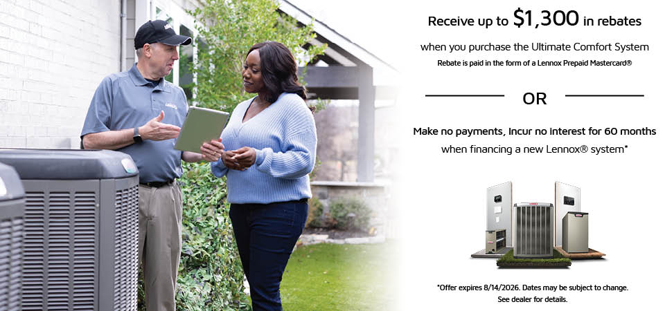 Lennox Summer Promotional rebate or financing offer